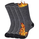 Loritta 2 Pack Merino Mens Wool Socks, Winter Warm Thermal Socks for Men Cold Weather