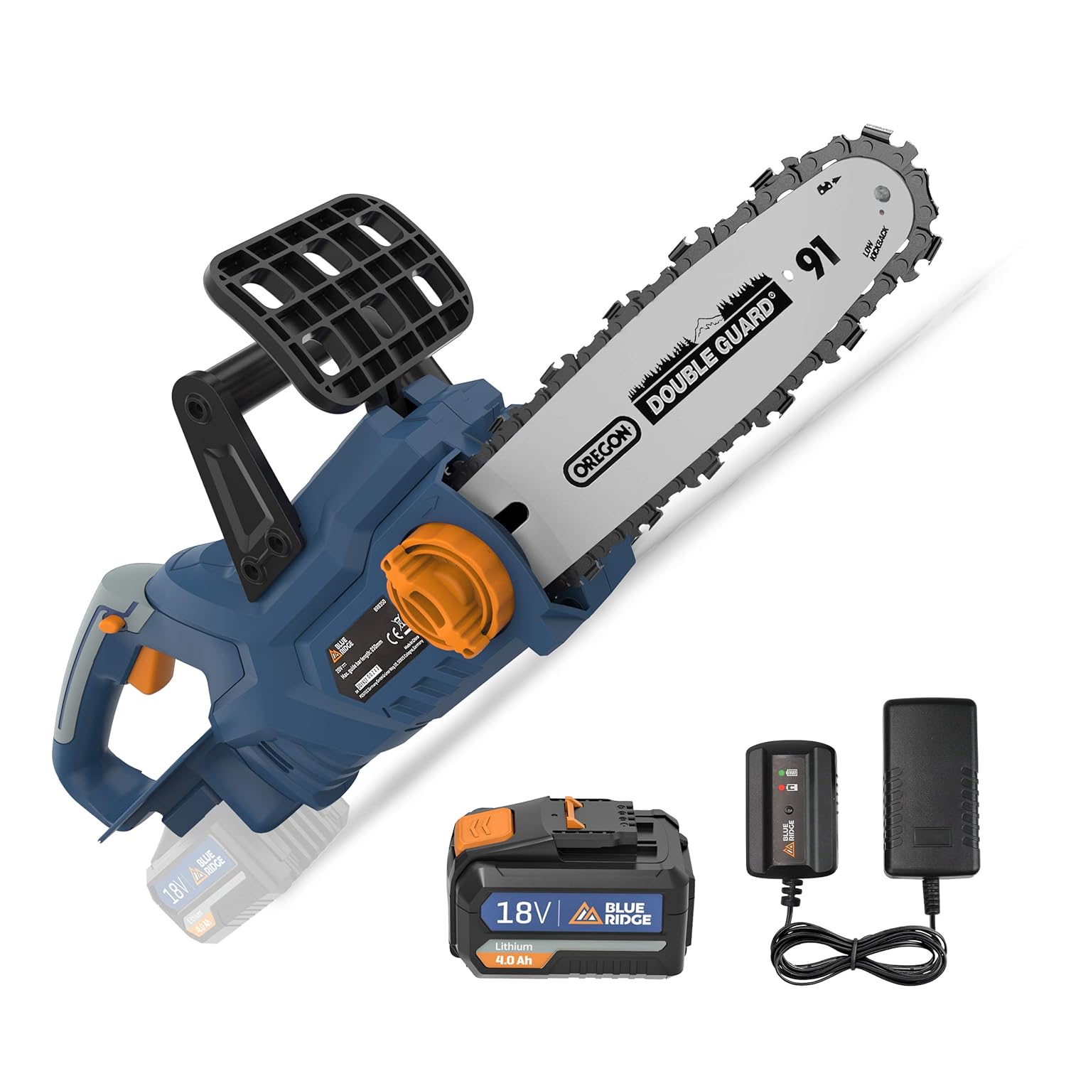 BLUE RIDGE Cordless Chainsaw, 18V Chainsaw with 4.0 Ah Liion Battery