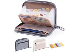FRECOLSH Receipt Organizer with 12 Pockets 8x5.5 Small Receipt Holder Organizer - Accordion File Organizer - Cash/Bill Organizer -Coupon Holder - Budget Binder Money Organizer for Travel, Business