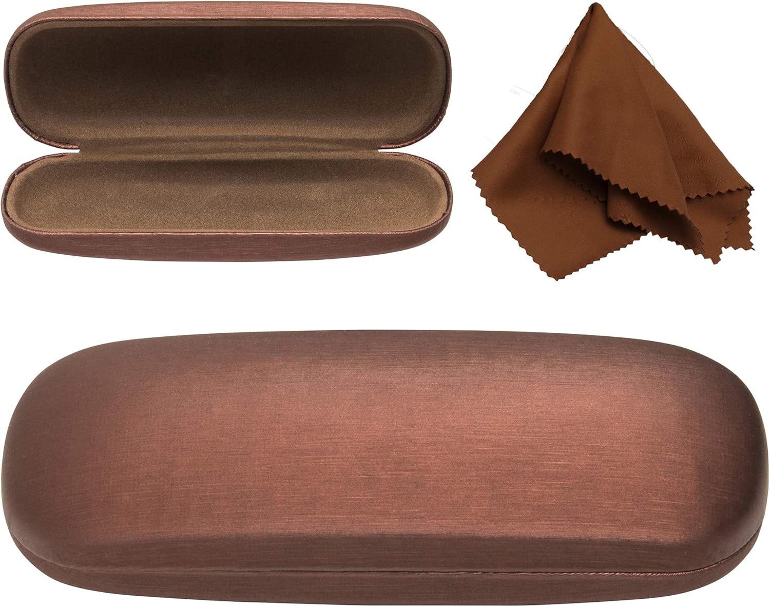 Hard Shell Protective Eyeglass Case Elegant Brushed Case Holder For