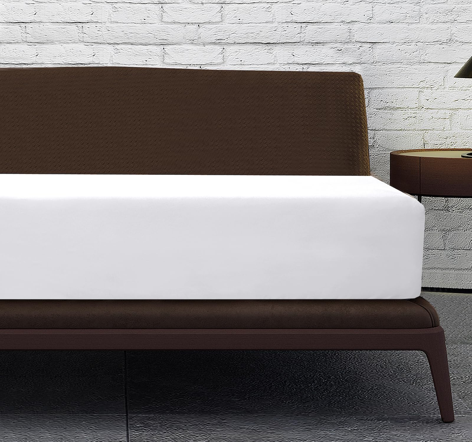 Linen Home White Single Fitted Sheet Deep fit 12''/30cm Microfibre Easy Care Fitted Bed Sheets Single - Super Soft Brushed Wrinkle and Fade Resistance Bedding (Single, White)