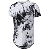 Men's Hip Hop Tie Dye T-Shirt | Trendy Hipster Style with Curve Hem | Casual Streetwear Tee for Men