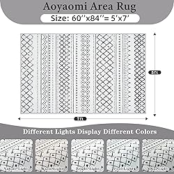 Area Rug Living Room Rugs 5x7 - Large Soft Boho