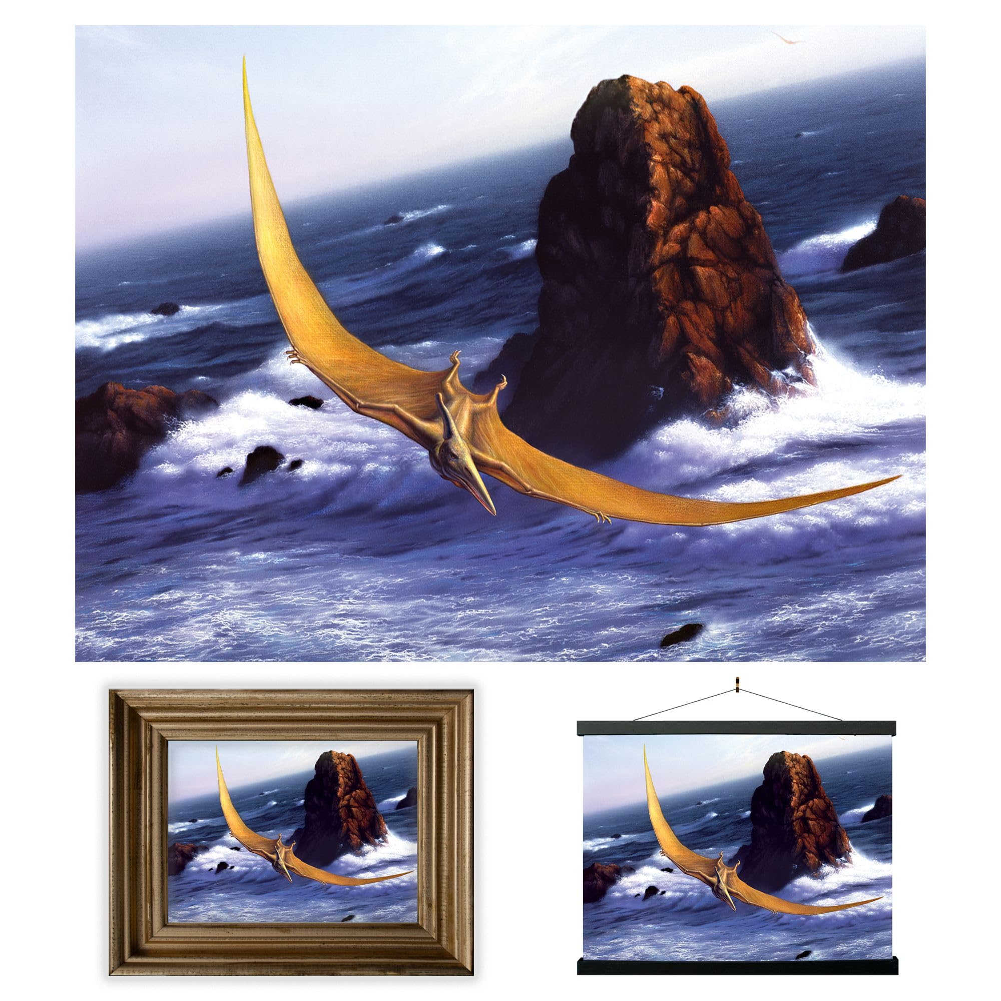 3D LiveLife Lenticular Wall Art Prints - Pterodactyl from Deluxebase. Unframed 3D Dinosaur Poster. A perfect wall filler. Original artwork licensed from renowned artist, Jerry LoFaro