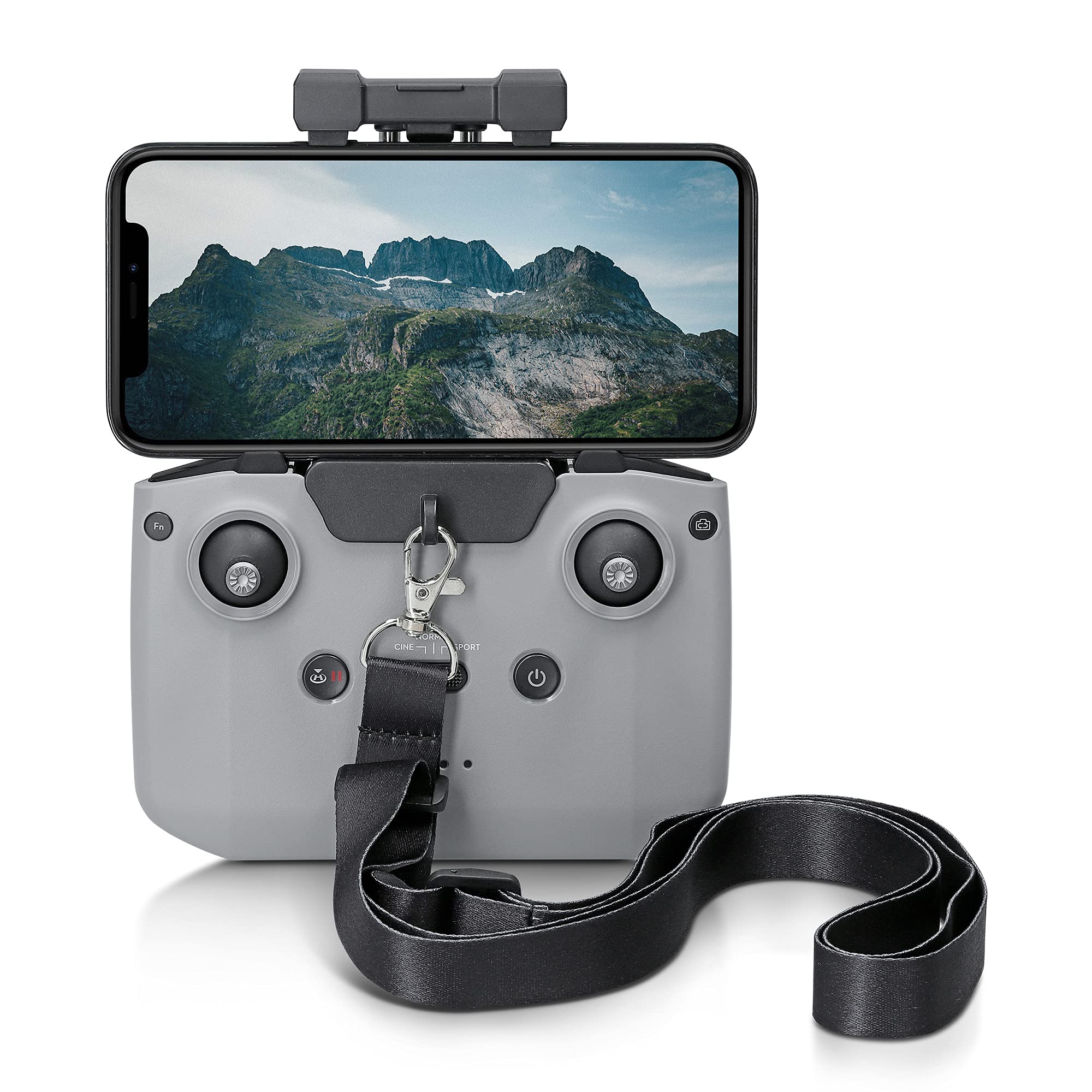 kwmobile Lanyard Attachment Compatible with DJI Mavic Mini 2 / Air 2/2S / Mavic 3 - Attachment for Phone w/Lanyard - Black