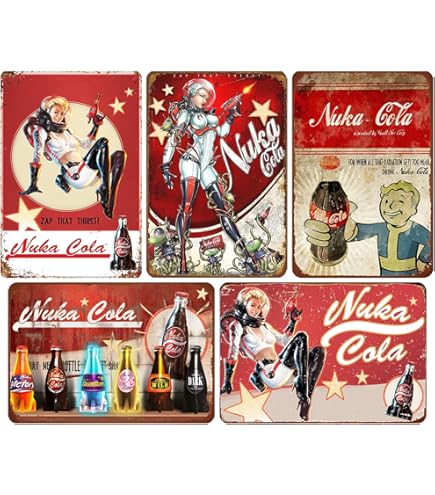 Fallout 4 Gioco Poster Retro Targa in metallo Look vintage Targa in metallo per Bar Man Cave Garage Home Wall Art Decor 12 X 8 pollici  15
