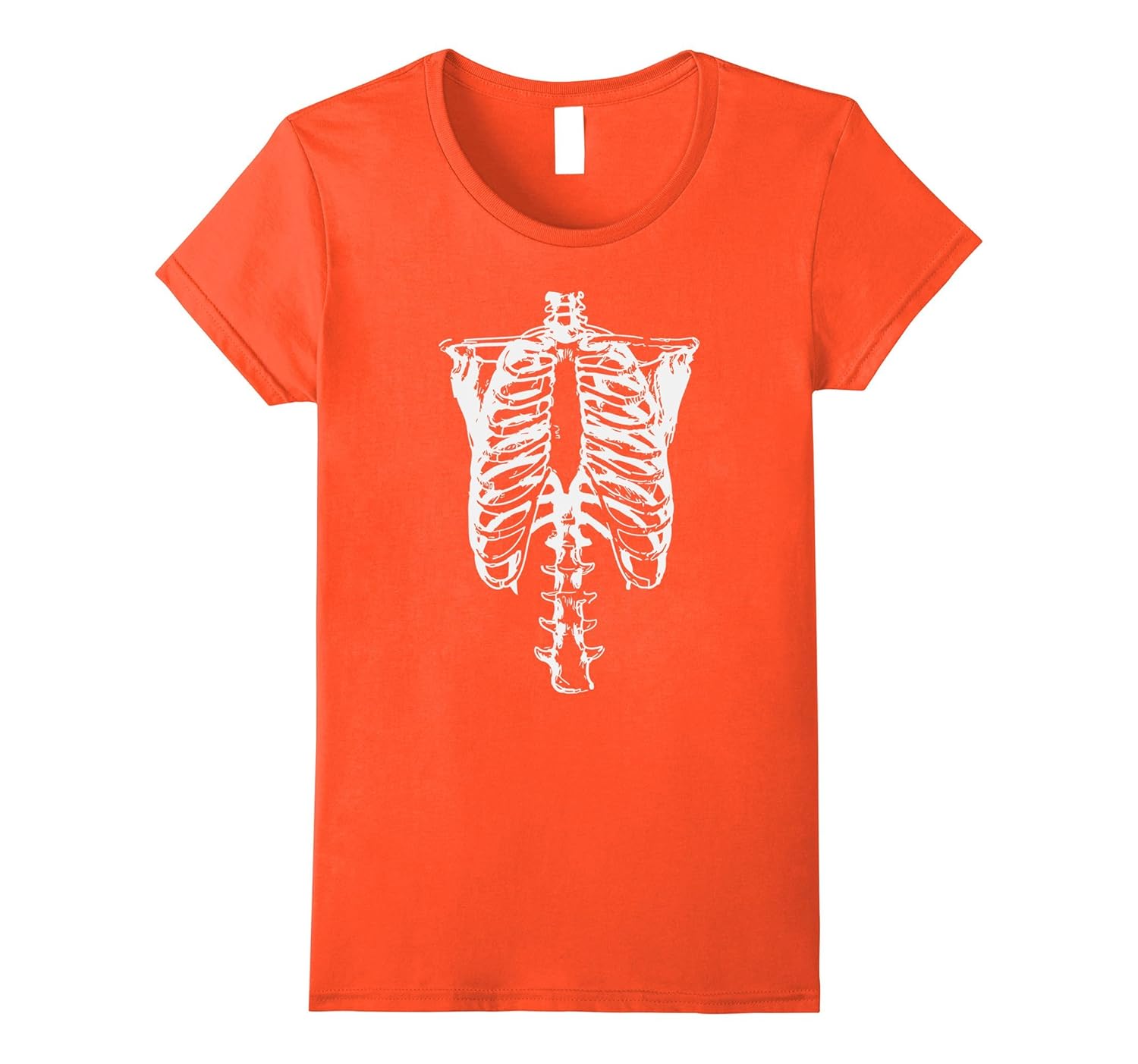 Skeleton Halloween TShirt Rip view through Orange Baby Blue4LVS