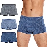 KNITLORD Men's Breathable Underwear Bamboo Viscose Boxer Briefs Short Leg Trunks 3 or 4 Pack