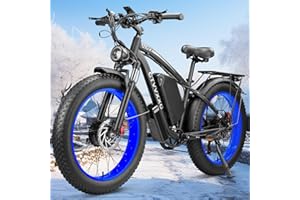 CTVVXXC 6000W Peak Dual Motor Ebike for Adults - 52V 34Ah Fast Electric Bike for Men Women 45 MPH,Up to 100 Miles,24" Fat Tire Lockable Suspension Electric Bicycle for Snow Off-Road Commuter Mountain E-Bike