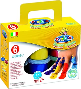 Carioca - Caja con 6 témperas, 100 gr, 80 ml (K73060130): Amazon.es: Juguetes y juegos