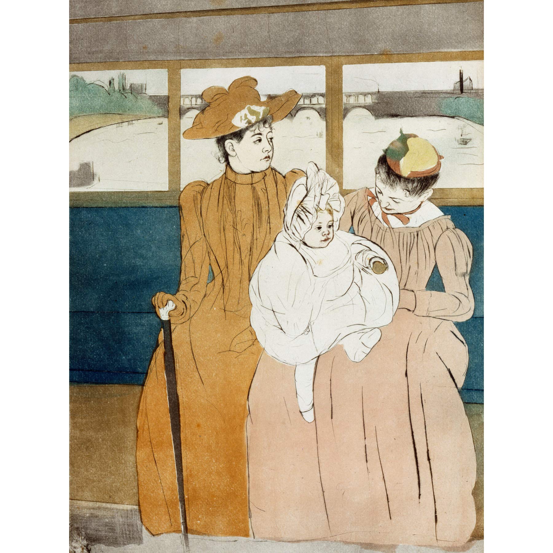 Mary Cassatt In The Omnibus Large Art Print Poster Wall Decor Premium Mural