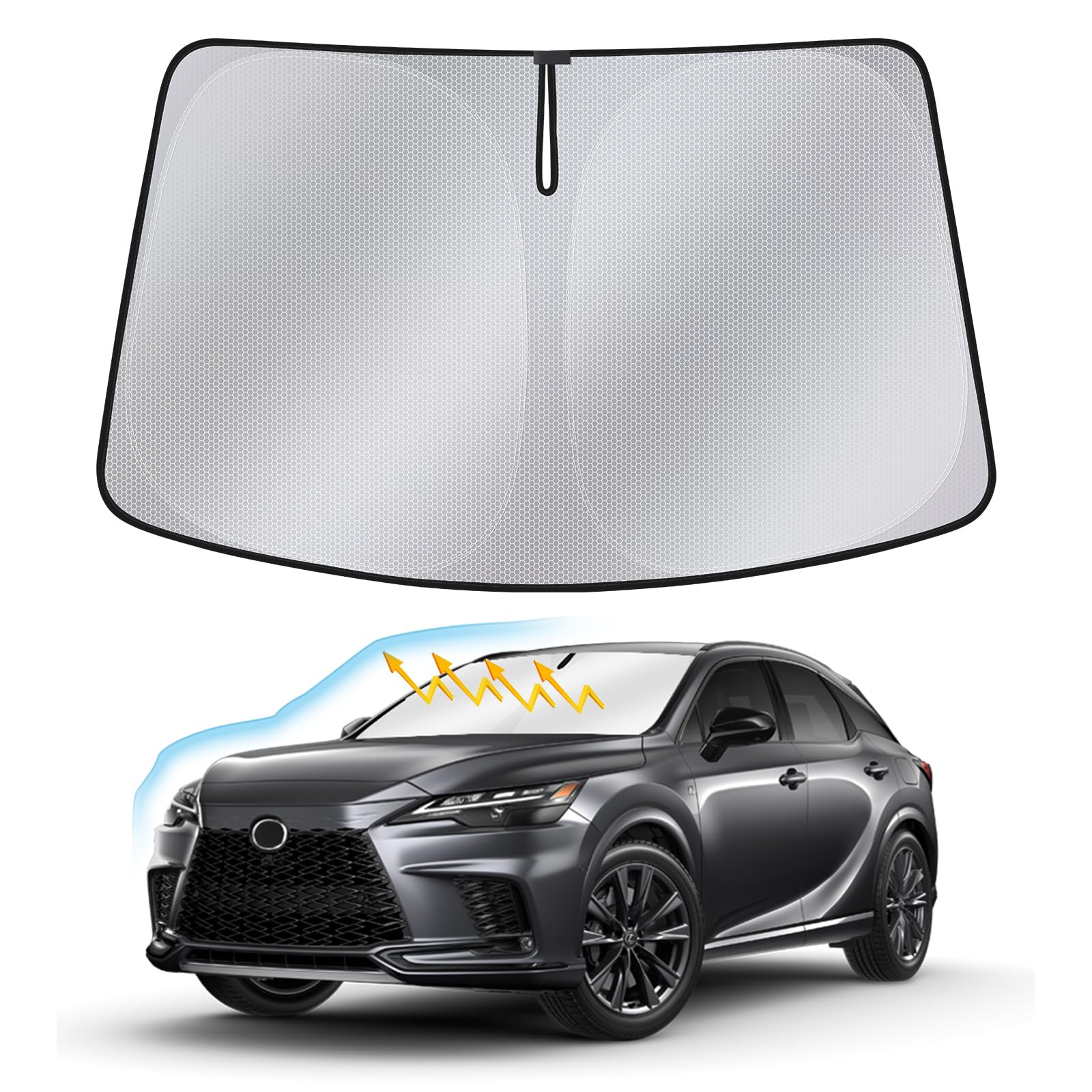 Photo 1 of Windshield Sun Shade for Lexus RX 2023 2024 2025 — Upgraded Nano Materials Front Window Shade Cover for Lexus RX 350 Accessories, Foldable Windshield Sunshade Protector