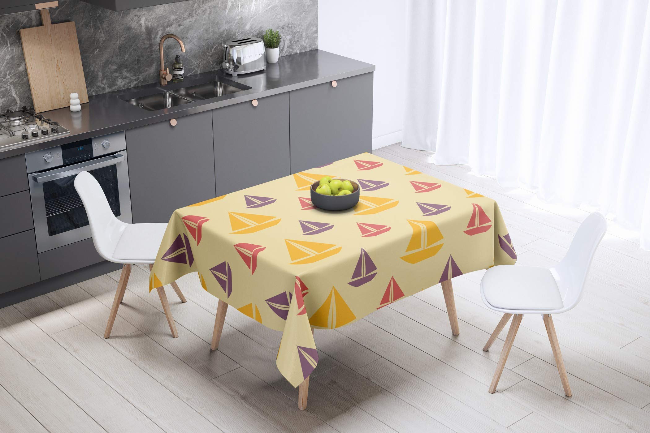 Bonamaison Kitchen Decoration, Tablecloth, 140cm x 140cm - Designed and Manufactured in Turkey