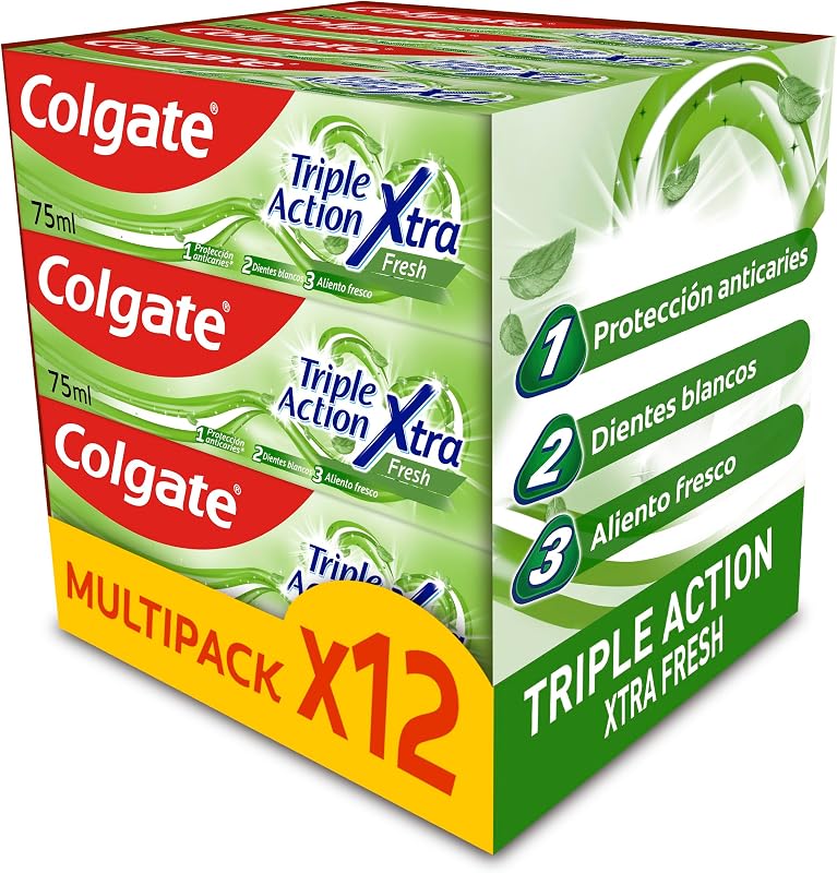 Triple Acción Xtra Fresh, Pasta de Dientes, Pack 12x75 ml