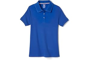 French Toast Girls' Short Sleeve Picot Collar Polo School Uniform Shirt (Standard and Plus)