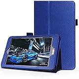 FanTEK Acer Iconia One 8 B1-810 8-Inch Case - PU Leather Multi-Angle Stand Magnetic Smart Cover (Dark Blue)