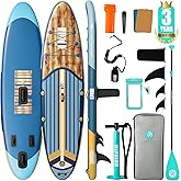 Niphean Inflatable Stand Up Paddle Board with SUP Accessories, Anti-Slip EVA Deck, 10’6’’ Inflatable Paddle Boards for Adults & Youth of All Skill Levels