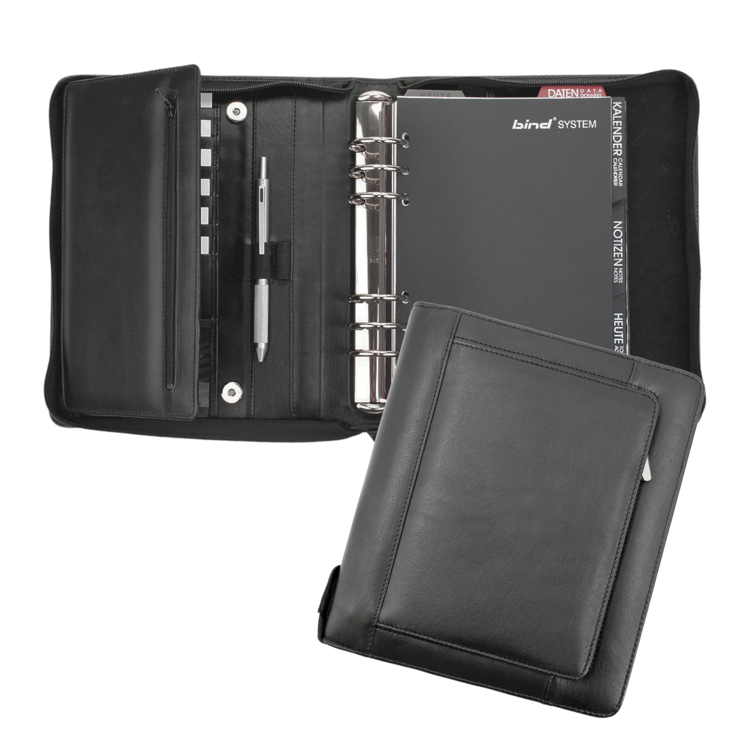 Bind Personal Organiser System Agenda A5 Leather 2009 1 Week = 2 Pages