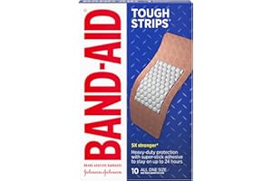 Band-Aid Brand Tough Strips Adhesive Bandages for Wound Care, Durable Protection for Minor Cuts and Scrapes, Extra Large Size, 10 ct
