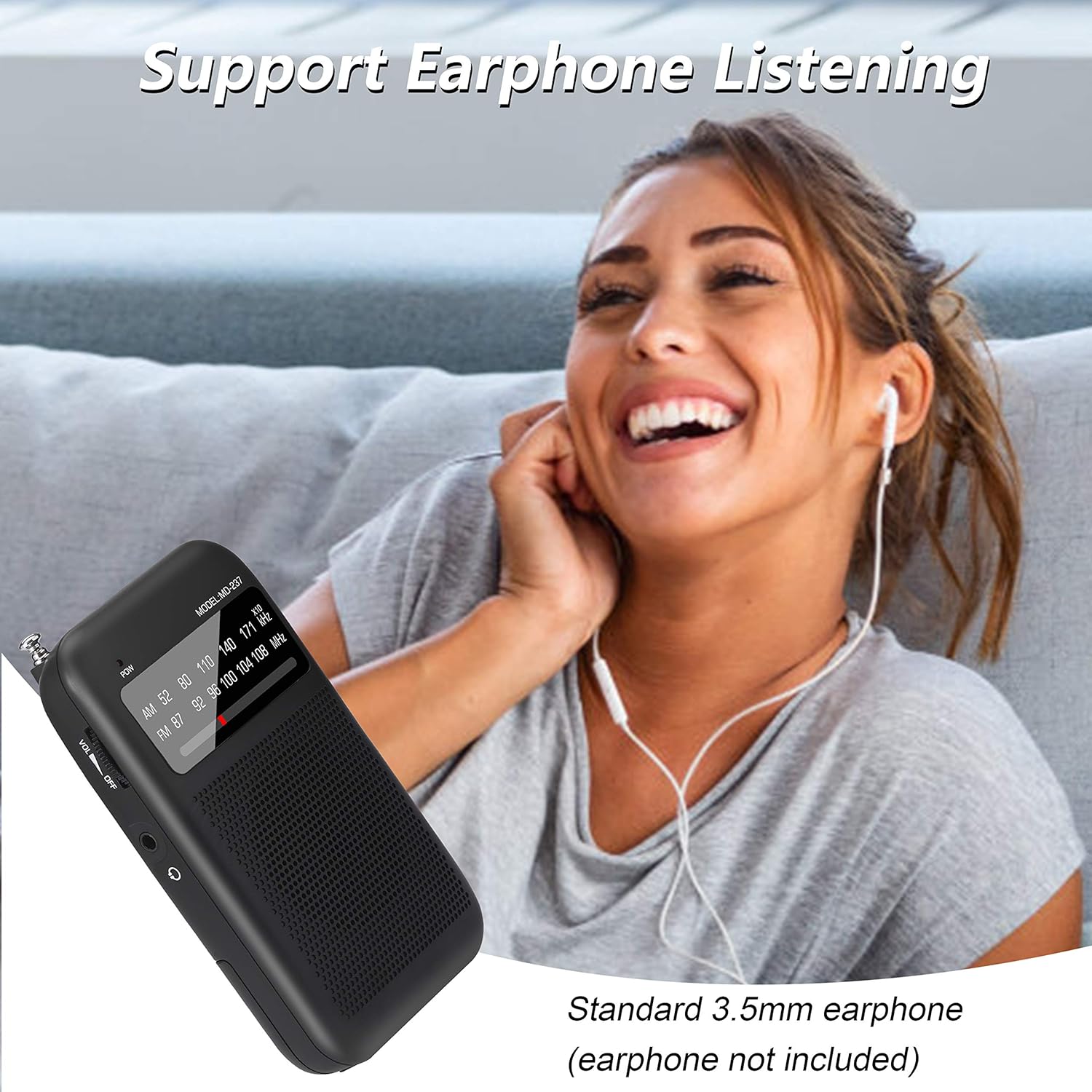 AM FM Radio Portable Radio Battery Operated by 2 AA Batteries, Transistor Pocket Radio with Best Reception, Sounds and Large Speaker Handheld Size for Indoor or Outdoor: Home Audio & Theater