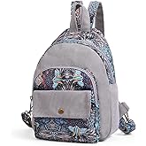 Black Butterfly Premium Backpack for Women, Crossbody Sling Backpack Sling Bag, Travel Hiking Chest Bag Daypack (Light Gray)