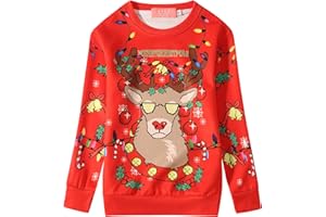 SSLR Big Girls' Xmas Crewneck Pullover Funny Ugly Christmas Sweatshirt