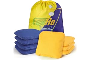 EunHo Dual Sided Cornhole Bags Regulation Set of 8 Professional Cornhole Bean Bags Slick and Stick for Tossing Game-All Weather