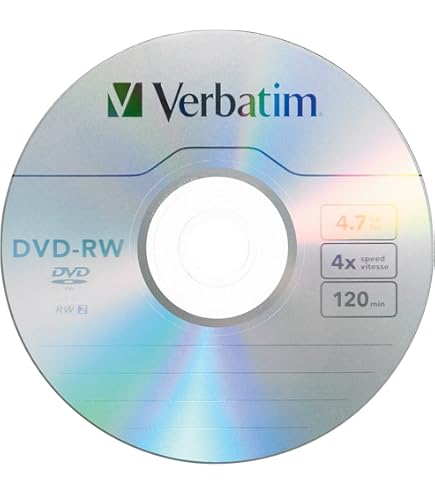 ｃｄ-ｒ Amazon.com: Verbatim 94839 DVD+RW Discs, 4.7GB, 4X, w/Slim