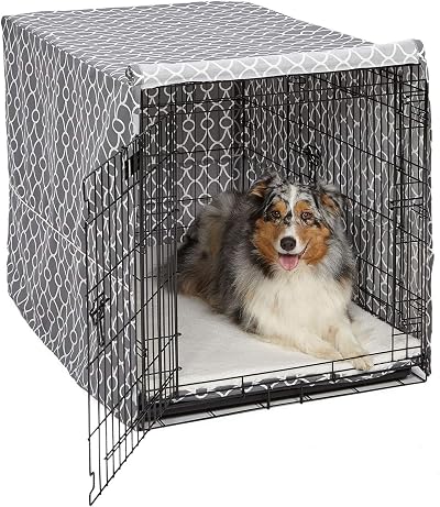 MidWest Homes for Pets Large Dog Crate Cover with Teflon Protector Gray