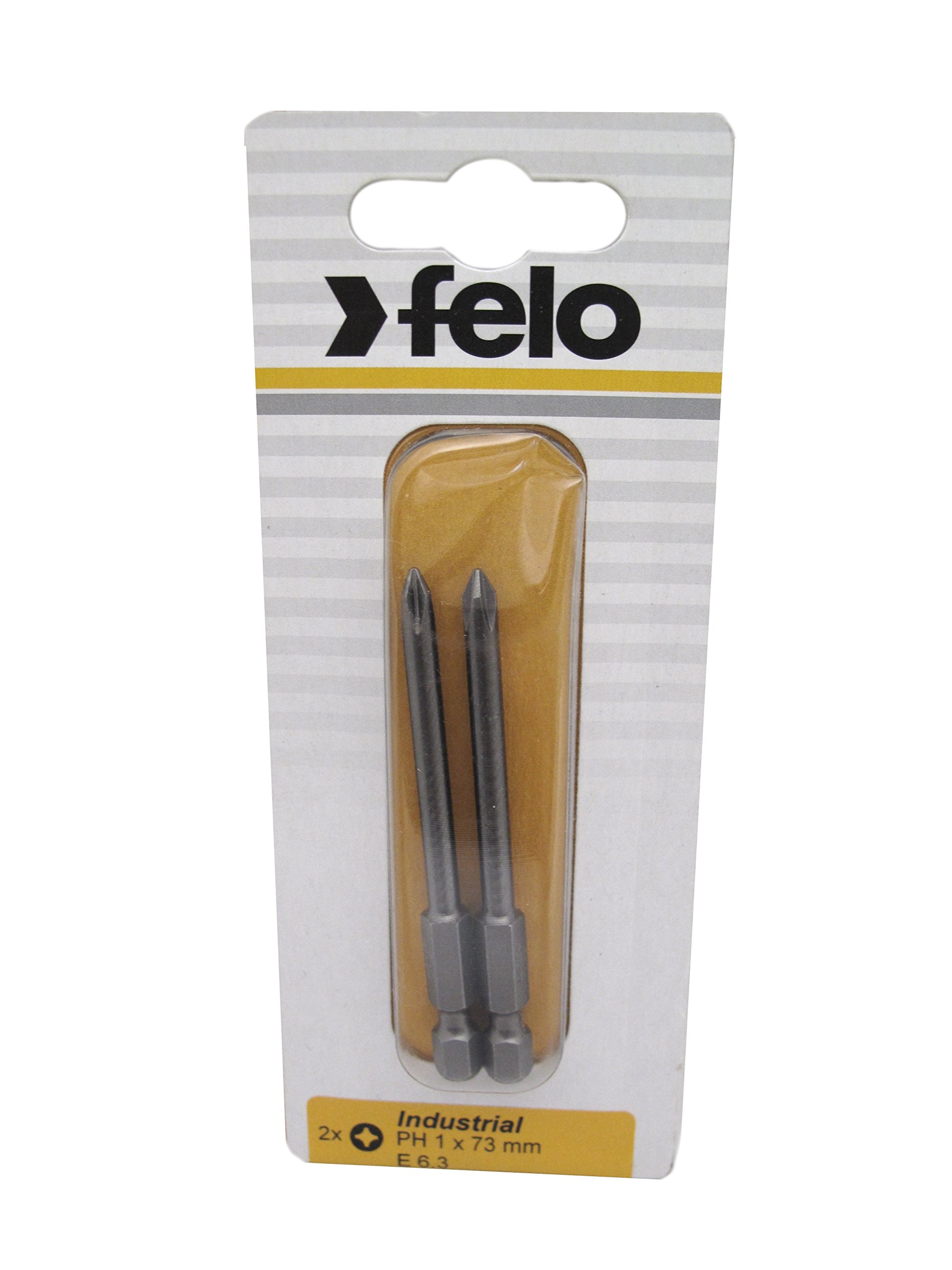Felo 0715750520 PH 1 Phillips Industrial Bits - 2 Pack - On Card, 3", 3"