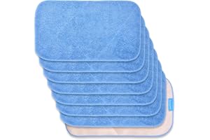 KEEPOW Microfiber Mop Cloth Refills Compatible with MR.SIGA Professional Microfiber Mop, Double Side use, Wet & Dry Mopping, Pack of 8
