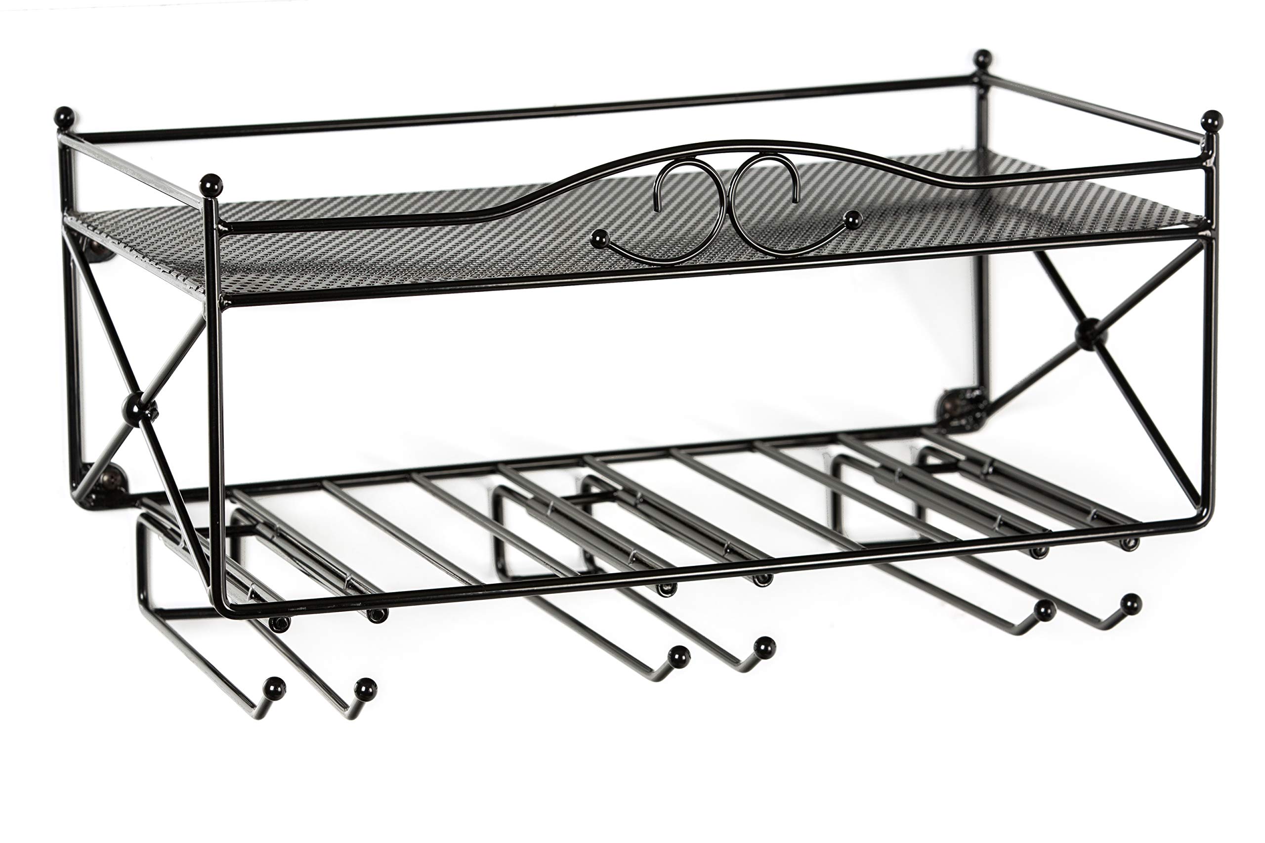 Audio-Visual Direct Mango Steam Wall Mounted Wine Rack with Stemware Holder