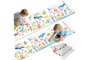 TELEVENTURE 2PCS Children's Drawing Roll, Coloring Paper Roll for Kids Gift,116 * 11.6 Inches DIY Painting Drawing Paper Roll, Color Wonder Paper, Early Educational Toys for Kids Ages 3-8(Ocean World)