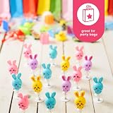 THE TWIDDLERS 36 Bunny Pop Up Jump Toy Set 6cm Easter Party Favours view 2