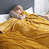 MOONLIGHT20015 Fleece Blanket King Size 270x230 cm Mustard 400 GSM view 2