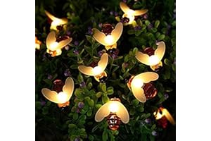 Joomer Outdoor String Lights,Honeybees Solar Garden Lights,24ft 50 LED 8 Modes Solar String Lights Waterproof Fairy Lights fo