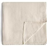 mushie Muslin Baby Swaddle Blanket | 100% Organic Cotton (Fog)