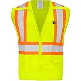 Ironwear 1287 Class 2 Flame-Retardant X-Back Safety Vest w/Zipper & Radio Clips