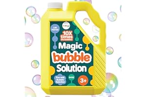 KLEVLY 64 oz Iridescent Bubble Solution Refill | Non-Toxic Pre-Mix Bubble Refill Solution No Mixing or Measuring Required | Bubbles for Kids | Bubbles Bulk | Bubble Machine Solution | Giant Bubble Solution