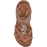 Alicegana Womens Sandals Shoes Comfort Walking with Non Slip on Casual Summer Beach Shoes Dress Ankle Elastic Jeweled Bohemian Flats