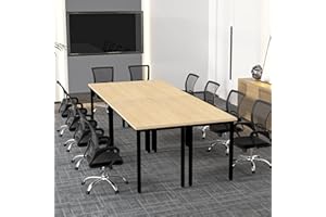 Bonzy Home 8ft Conference Tables Chair Set, 94.4"x47.2"x29.5" Table & 10pcs Chairs, Office Computer Desk and Chair Set for Meeting Room Study Office Furniture Set for 10 People