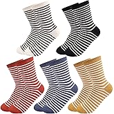 SailingTailor 5 Pairs Retro Striped Crew Socks Cute Casual Quarter Socks for Women Girls