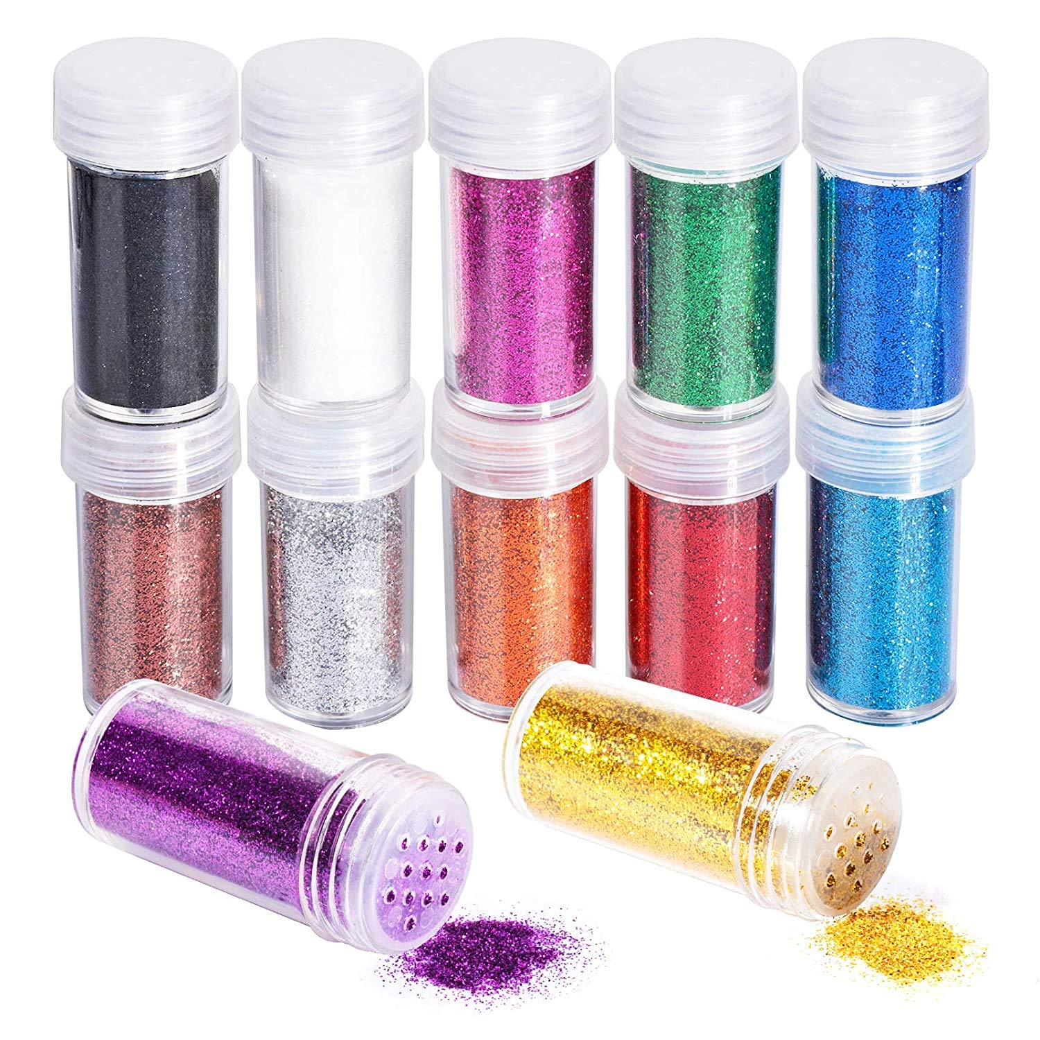 Glitter for Resin, Glitter Set, Multi Purpose Glitter Powder for Arts, Crafts, Epoxy Tumblers, Decoration Weddings Cards, Scrapbooking, Body, Face, Nail, Glitter Slime, Lip Gloss Making (12 Colors)