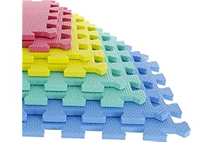 EVA Foam Mat Tiles - Interlocking Padding for Garage, Playroom, or Gym Flooring - Workout Mat or Baby Playmat by Stalwart