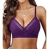 Avidlove Bralettes for Womens Lace Racerback Bras Wireless Unlined Bralette Comfy Bra Sexy Lingerie Tops