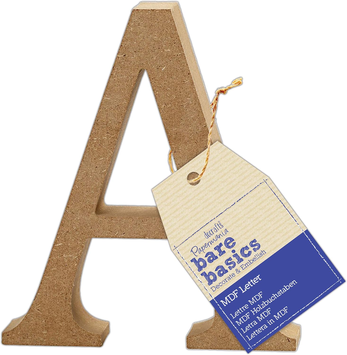 Papermania Bare Basics MDF Letter 1 Piece A, Art, Craft, Alphabet Sign, Name Plaque, Make Them Personalised