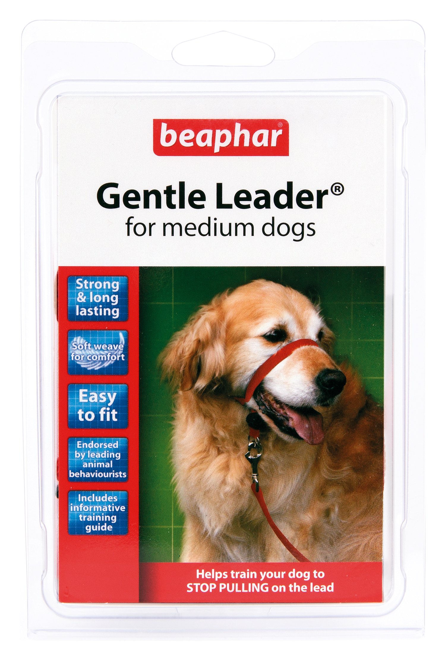BEAPHAR GENTLE LEADER FOR MEDIUM DOGS, M SIZE, RED COLOUR LEAD