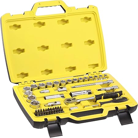 Stanley Fmmt82684 1 Coffret De Douilles 3 8 Cliquet 120 Dents Gamme Fatmax Plus Resistant Coffret Compact Et Resistant Avec Attaches Metal Jeu De 49 Pieces Amazon Fr Bricolage
