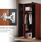 ELEGANT Soft Close 2 Door Wardrobe with Mirrored High Gloss Black Walnut view 5