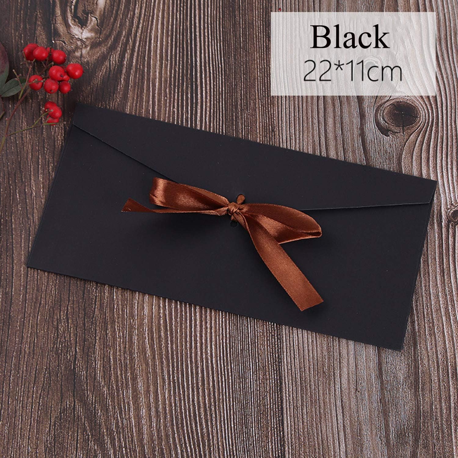 10PCS Kraft Paper Envelopes Square Envelopes Party Wedding Envelopes Invitation Greeting Card Envelopes Premium Retro Envelopes with Ribbons for Merry Christmas Anniversary Wedding Invitation Birthday - Image 3